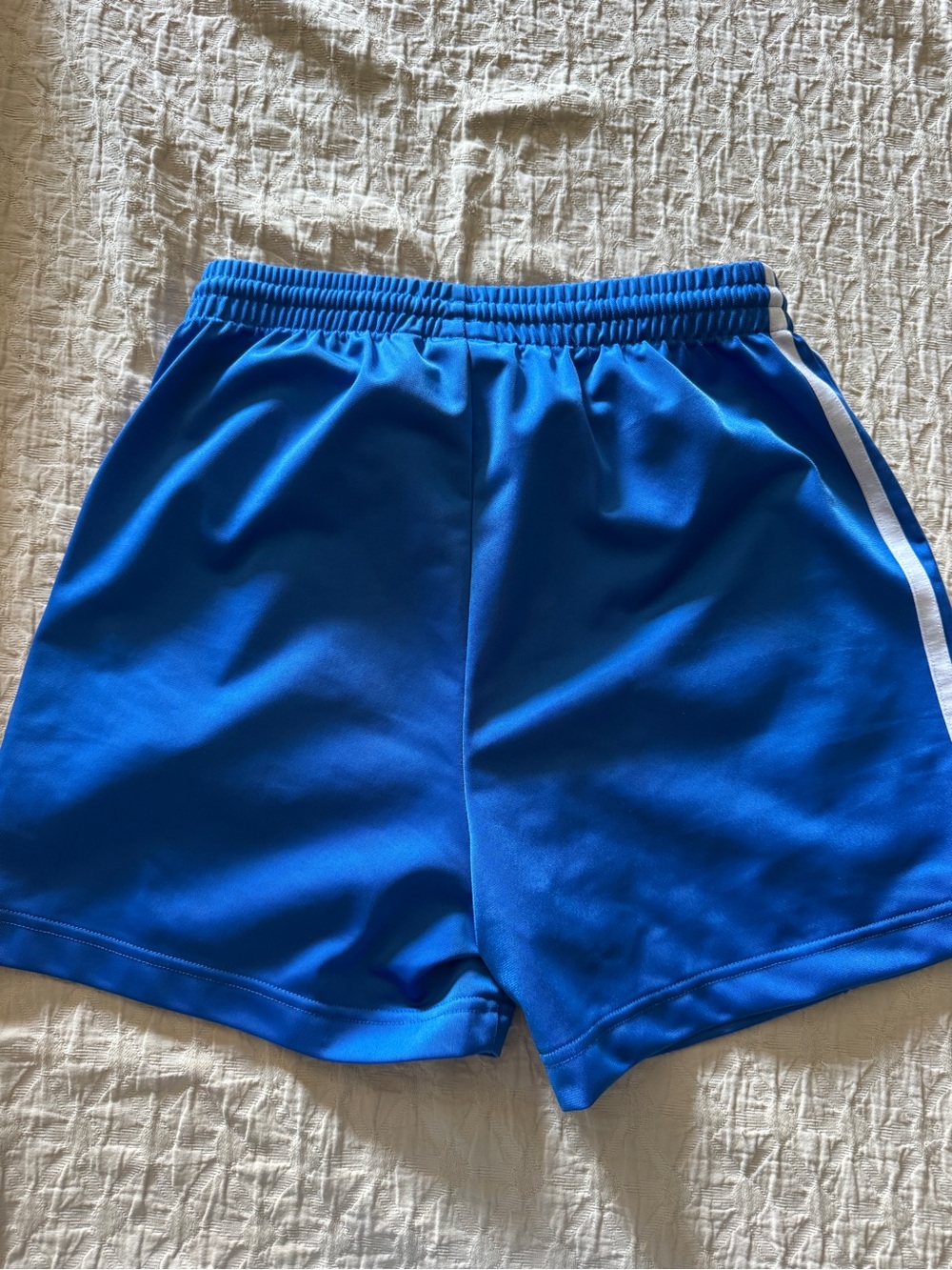 adidas Royal Blue 3-Stripe Athletic Shorts with White Trim - Picture 3 of 4